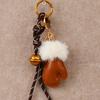 Fashion Leather Plush Gloves New Personalized Cute Creative Woven Rope Bell Pendant Accessories Gifts Bag Charm
