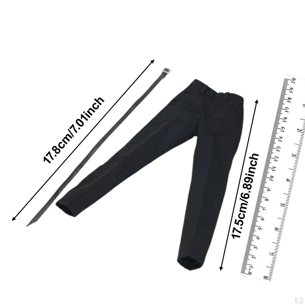 1:6 Scale Figure Pants and Belt Mini Clothing Fashion Lightweight Miniature Doll Clothes Male