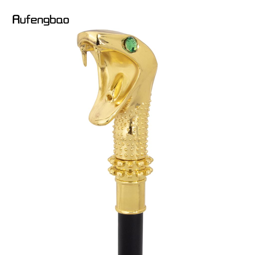Golden Luxury Snake Cobra Green Eyes Fashion Stick Party Decorative Walking Cane Knob Walking Stick 92cm Performance Stage Cane