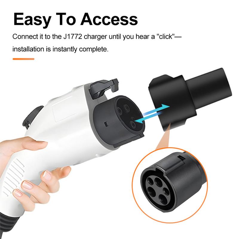 Car Charging Adapter Type1 J1772 To Tesla TS-NACS Socket For EV Electric Vehicle Model X Y 3 S Type 1 Charger 240V AC 80A IP54