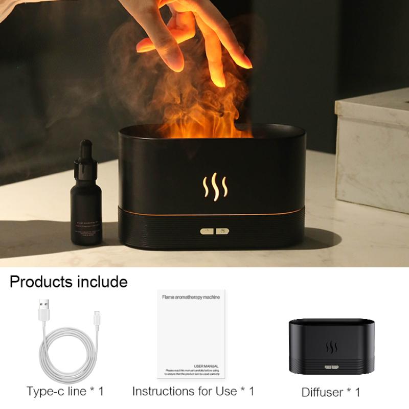 Dyfuzor zapachowy Nawilżacz powietrza Ultradźwiękowy generator chłodnej mgiełki Fogger Led Essential Oil Flame Lamp Difusor