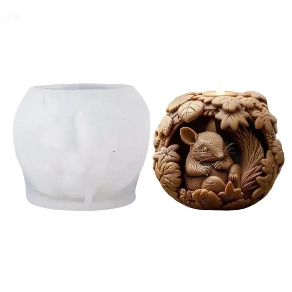 Рождественская свеча с ароматом белки, силиконовая форма, сделай сам, гипсовая 3D силиконовая форма для украшений, диффузор Y7I1