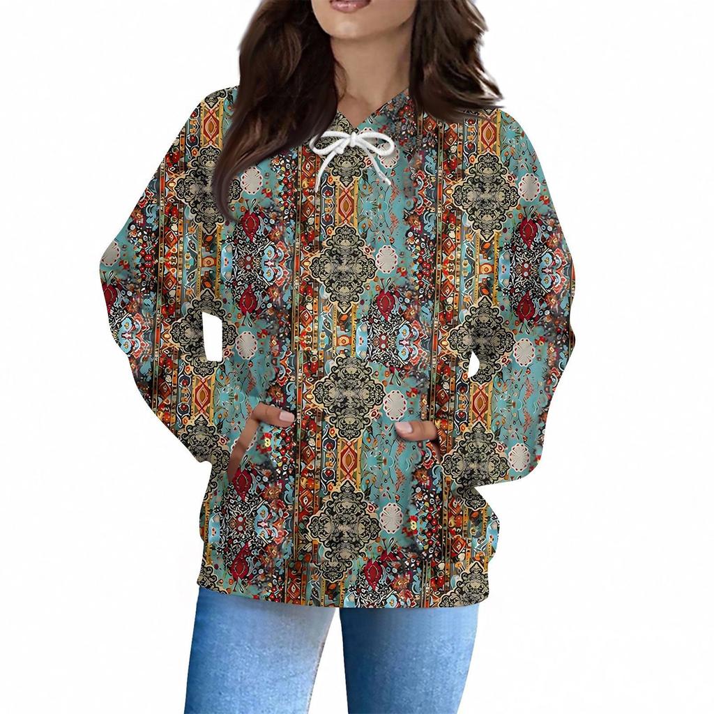 Women's Fashion Daily Casual Hoodie Long Sleeve Printed Top