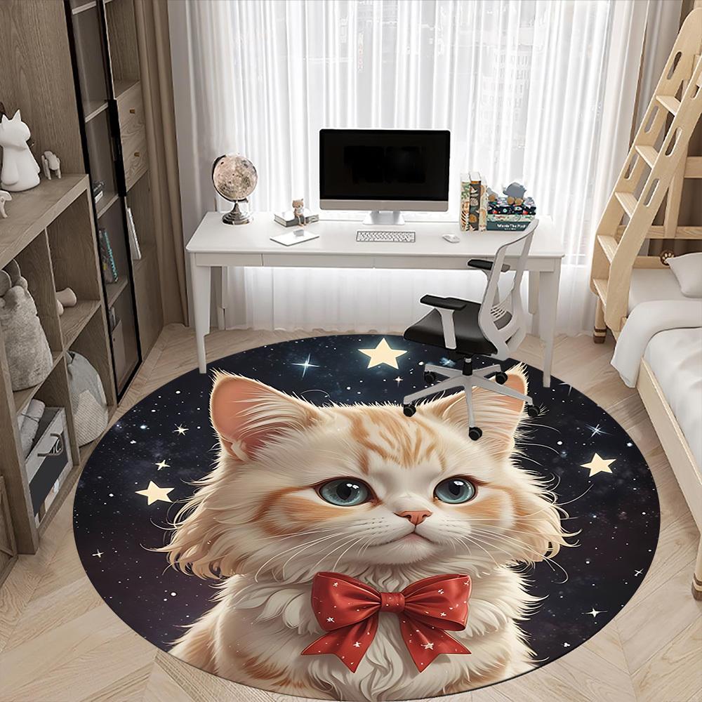 1pc Cat, Starry Chair Carpet for Office - Durable, Ideal for Chair Mats, Stylish & Functional Decorative Rug Yy260203035