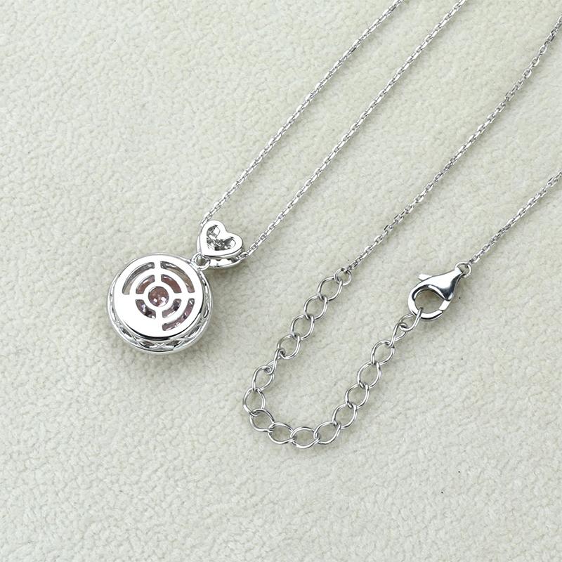 Huitan Dazzling Cubic Zirconia Pendant Necklace Women Sweet Love Exquisite Wedding Jewelry Temperament Silver Color Accessories