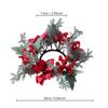 Christmas Candle Ring Wreath Holder for Farmhouse Home Holiday Red Flower