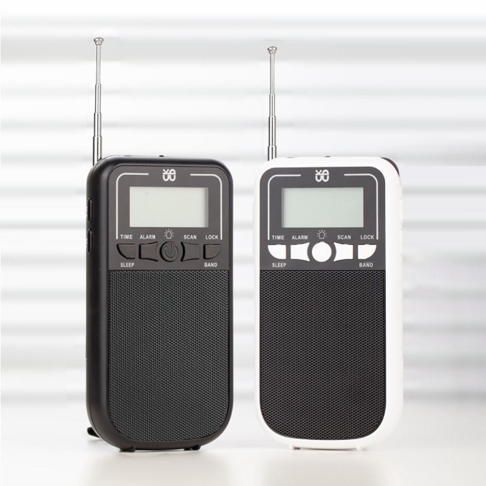 AM FM Radio Digital Display Mini Pocket Radio Flashlight Multifunctional Radio Alarm Clock Sleep Mode 3.5mm Headphone Jack