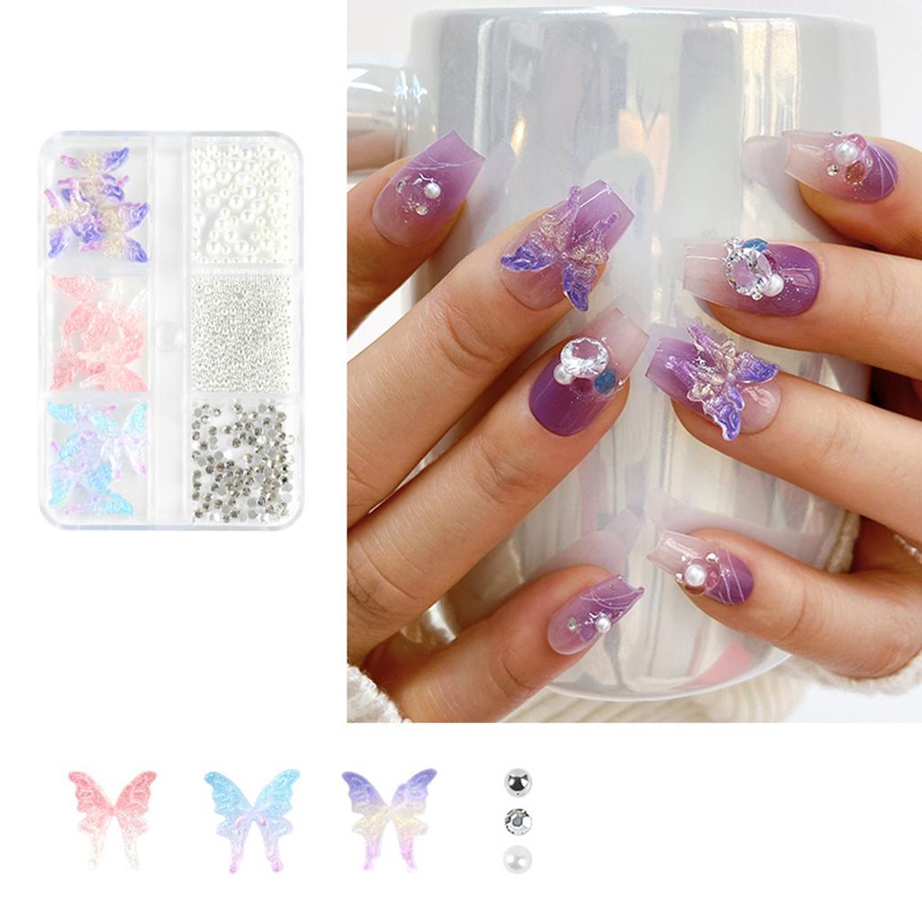 Stilvolle 3D Schmetterling Nagelanhänger Einzigartige Nagelkunst Nagelkunst Dekorationen für personalisierte Maniküren