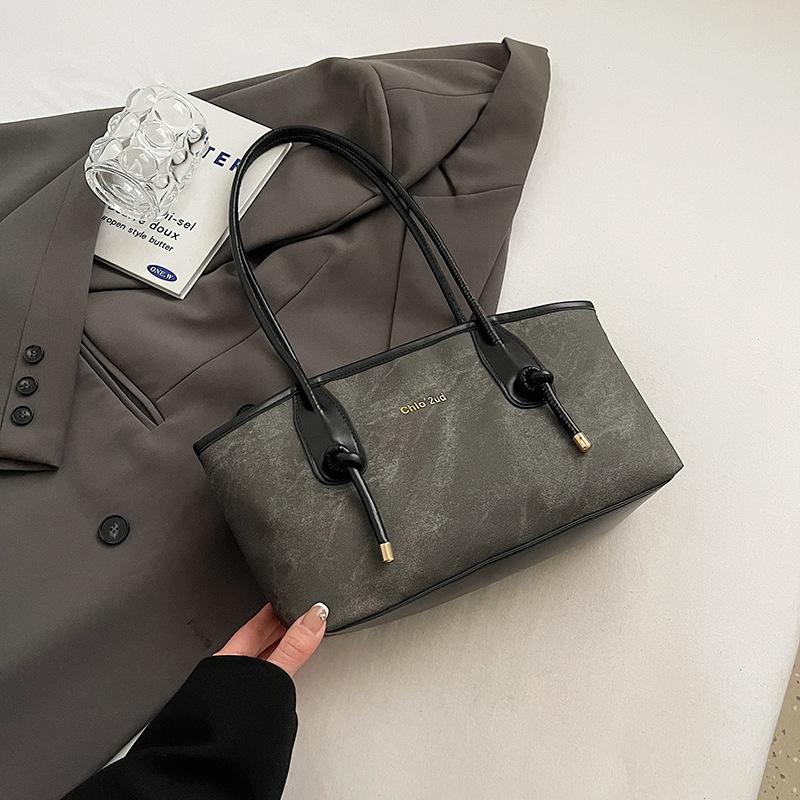 Trendy commuter bag women's 2025 new retro popular fashion shoulder bag texture casual versatile tote bag