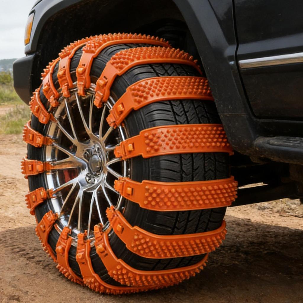 Snow Tire Straps 10 Pieces Adjustable Anti-Skid Car Grips Tire Straps for Snow for Auto Automotive Van Vehicle RV Truck SUV