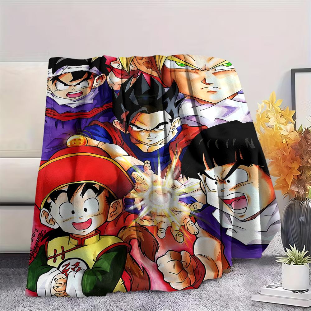 Coperta in Flanella con Stampa Personaggi Dragon Ball, Alta qualità Confortevole per Tutte le Stagioni, Arredamento per la Casa, Calore e Comfort, Perfetta per Regali di Natale