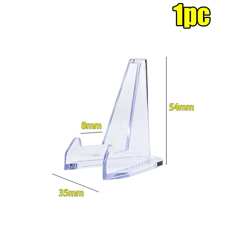

1/12x Mini Holder Clear Acrylic Coin Triangle Display Stand Plastic Transparent Easel Business Card Challenge Medal Support Rack