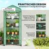 4 Tier Mini Portable Greenhouse Compact Plant Grow Shed Metal Frame PE Cover with Lockable Rolling Wheels , Green