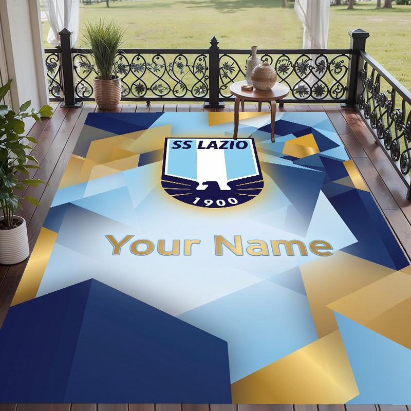 Custom Text Printed Rug Lazio FC Non Slip Floor Carpet For Home Room Decor