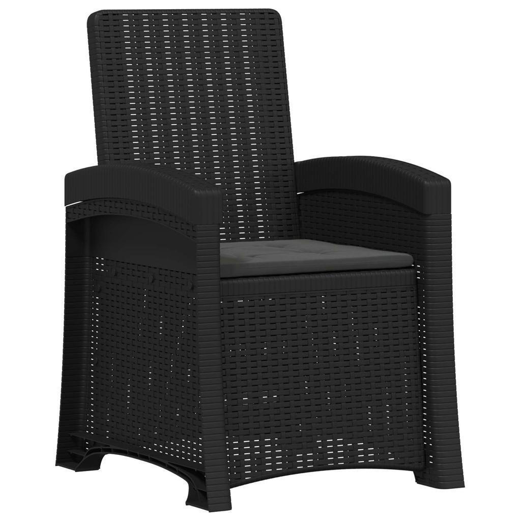 Garden Lounge Chair Rattan Look 2 Pcs Anthracite PP