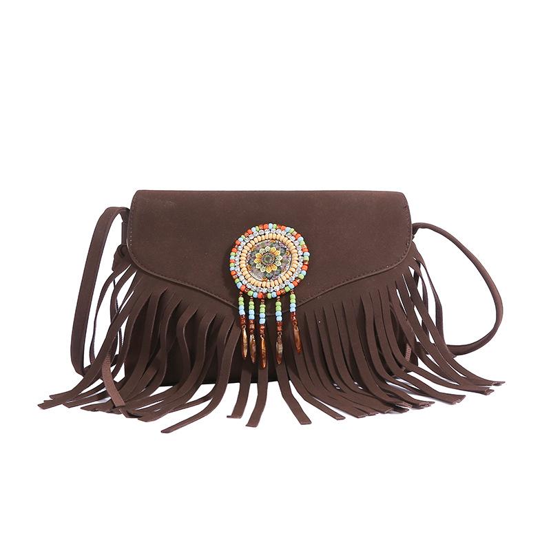 

2025 Retro Tassel Handbag: Women s Large Capacity Shoulder & Crossbody Bag 23x6x17 кофейный