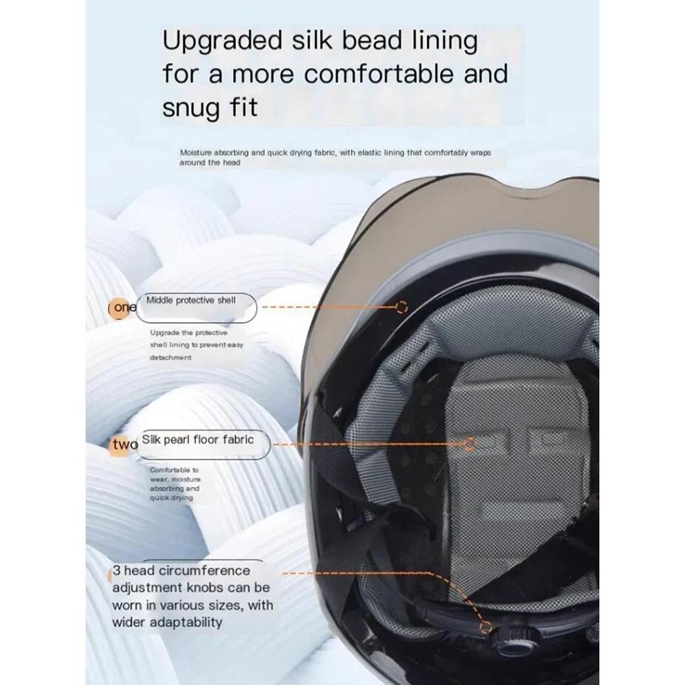 Motorcycle Helmet for Woman Men Electric Bike Half Helmet in Summer with long visor