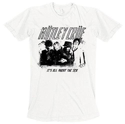 Motley Crue Men s Stencil Short Sleeve T-Shirt, White, X-Large XL