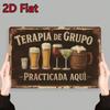 Vintage Metal Beer Sign Wall Art for Man Cave, Retro Spanish Bar Decor with Rustic Plaque & Inspirational Quote, Garage Pub Wall