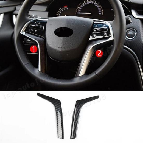 Carbon Fiber Look Steering Wheel Molding Cover Trim For Cadillac XTS 2013-