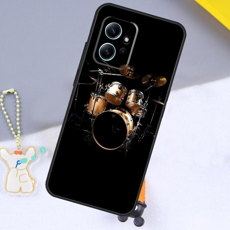 Musical Instrument Drum Case For Xiaomi Redmi Note 13 9 10 11 12 14 15 Pro Plus Cover For Redmi 15 C 14C 10C 12C 13C