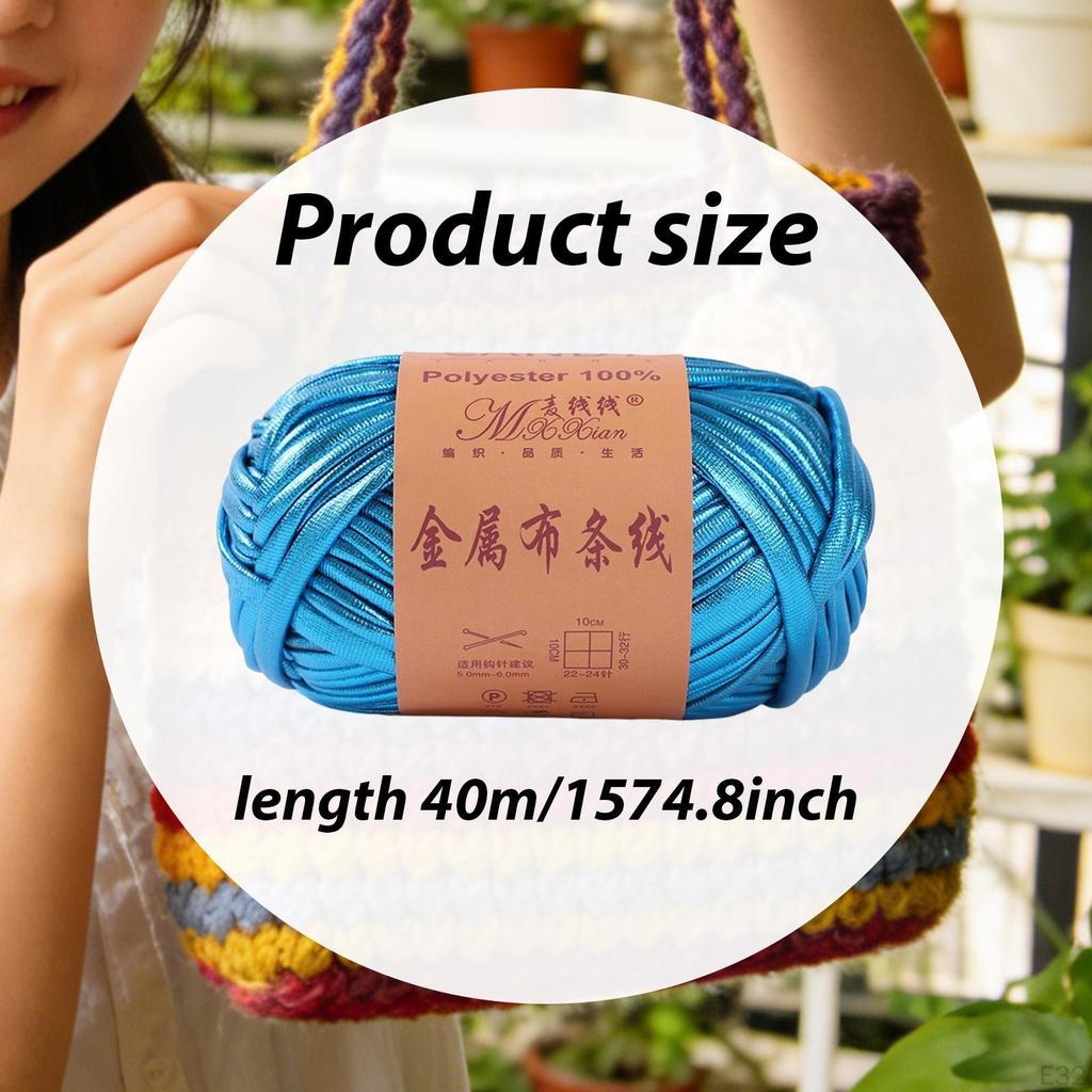 Metallic Shiny Yarn Crochet Bulky T Shirt for Headband Pillow DIY Craft