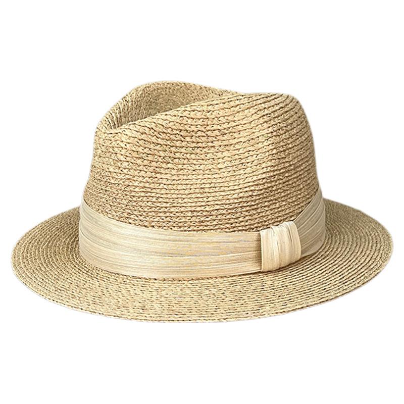 25 Fine Raffia Hand-Woven Straw Hat Women'S Summer Sun Protection Visor Elegant Top Hat Silk Hemp Decoration