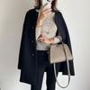 Women's High-Quality Japanese Style Wool Coat - 2024 Autumn/Winter, Solid Color, Long, Straight, Loose Fit