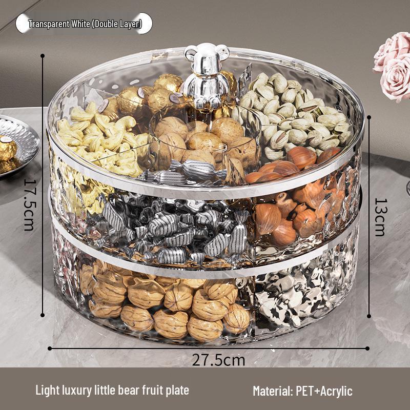 Elegantní miska na ořechy a sladkosti: Uzavíratelný talíř na ovoce a krabička na svačiny pro konferenční stolek