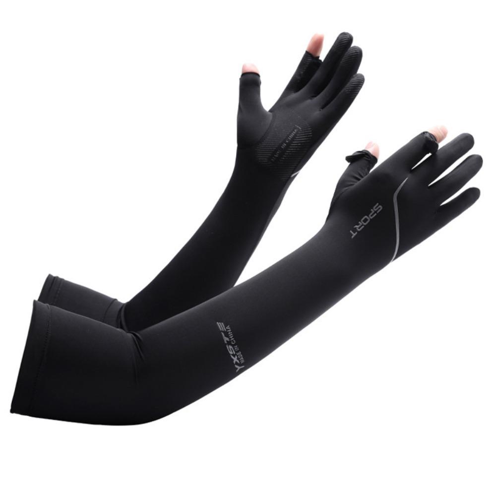Breathable Long Arm Sleeves Cooling Ice Silk Sleeves Quick-Dry Sun Protection Sleeves Fishing