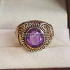 Amethyst Oval Cut Gemstone With 925 Sterling Silver Ring For Men's #A671 JL375658836854