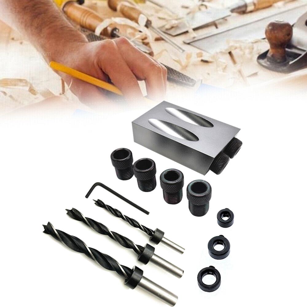 Silverline Pocket Hole Screw Jig With Dowel Drill Set Wood Joint