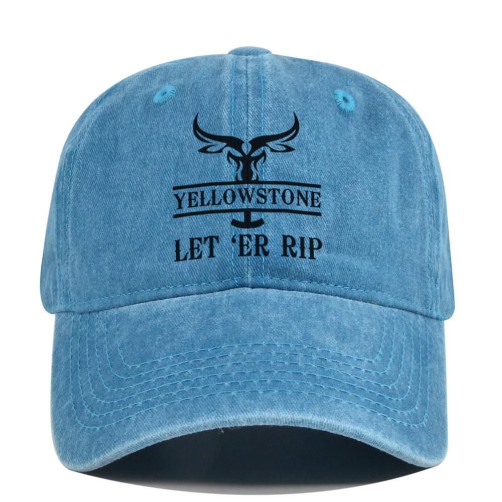 Cap Baseball Retro Printed Peaked Cap Washed Distressed Visor Fashion Cotton