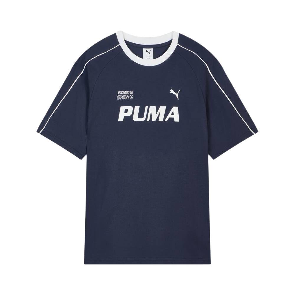 PUMA T Shirts Unisex Marine Blue Crew Neck Moderate 695496-06 L