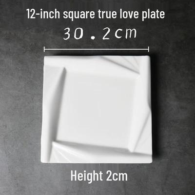 ZISIZ Thickened White Ceramic Dinner Plates