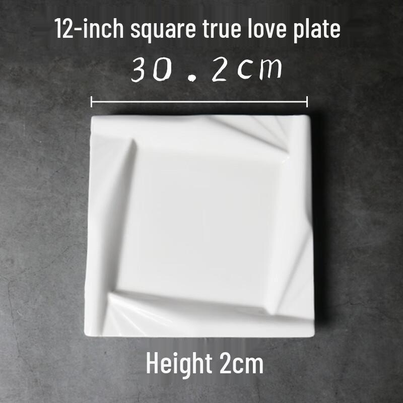 ZISIZ Thickened White Ceramic Dinner Plates