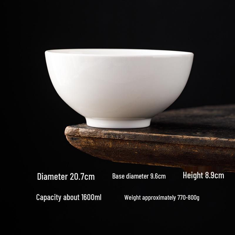 

Off-White 8.2-Inch Lidded Soup & Noodle Bowl - 1600ml White Porcelain Stew Pot