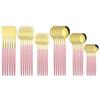 36Pcs Black Gold Cutlery Set Knives Dessert Fork Coffee Spoon Dinnerware Flatware Stainless Steel Silverware Party Tableware Set