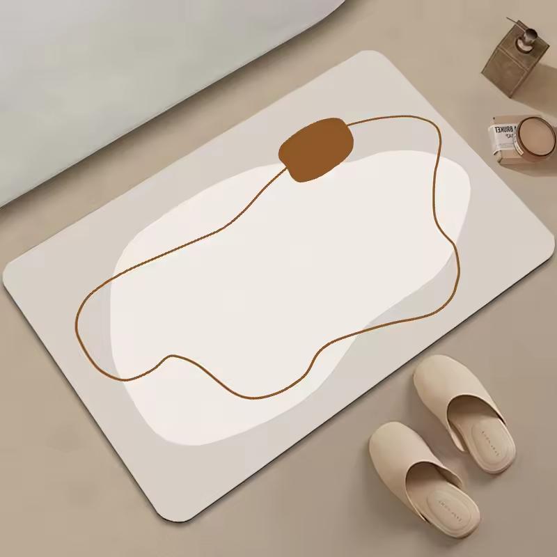 Nordic Bathroom Quick-Dry Floor Mat Non-Slip Foot Pad Home Bathroom Entrance Water Absorption Mat Alfombra De Baño