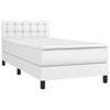 3141096 vidaXL Divan-lit Tapissier Avec Matelas Blanc 90x190 Cm Similicuir