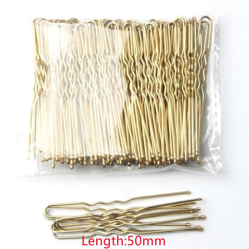 50 Stück/Beutel 5 6 7cm U-förmige Legierung Haarnadeln Gewellte Haarspangen Einfache Metall Haarklammern Haarspangen Brautfrisur Werkzeug Haarnadeln