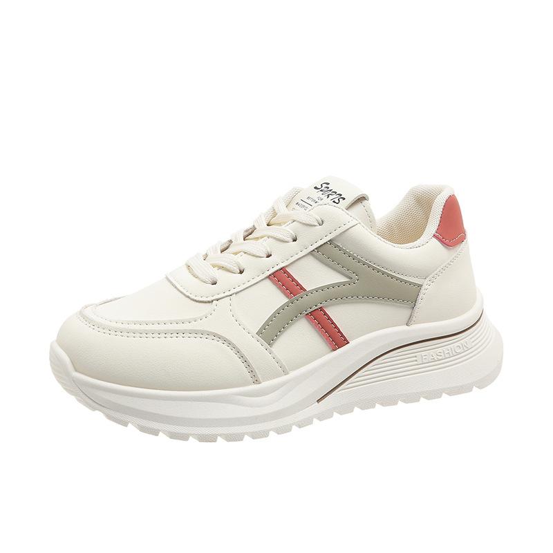 Fashion sports shoes women's soft-soled women's shoes 2025 spring new soft leather versatile white shoes lightweight casual running shoes