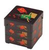 Wakaizumi Jubako Maroon Manyo Lacquerware, 5.5-inch (tiered Box), (black Interior), 3-tiered, H-166-7A