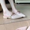 The Upper Feet Are Super Gentle!! Pointed Head Flat Bottom Lady Temperament Single Shoes Bag Head Empty Sandals