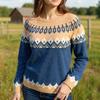 Ladies' Fashion Sweater, Round Neck,Loose Pullover Long-sleeved Knitted Sweater