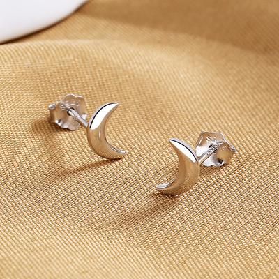 Delicate Jewelry Moon Stud Earrings Female Japanese And Korean Style Cute Simple Design Trendy Earrings