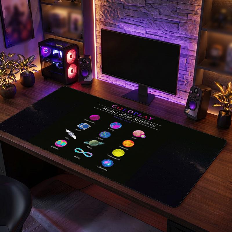 Big Mouse PadColdplay Extended Soft Desk Mat Gaming Office Computer Table Decor Mat