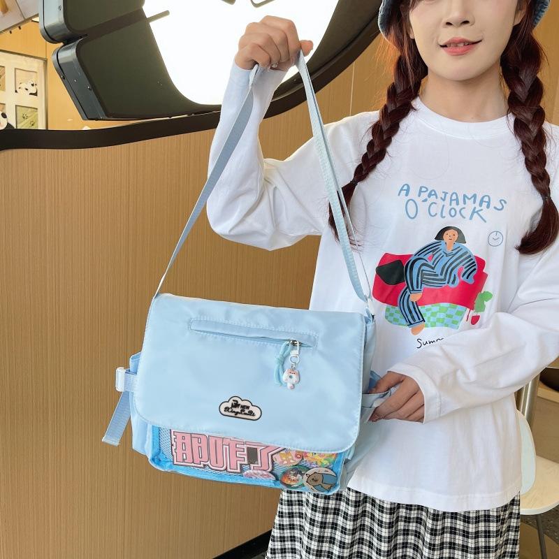 Simple Academic Style Girl Oblique Span Bag Student Large-capacity Messenger Bag Transparent Shoulder Bag