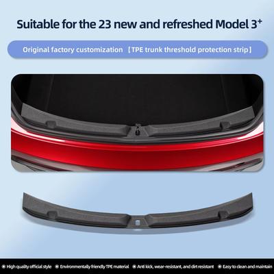 For Tesla New Model 3 Highland 2024 Trunk Threshold Strip TPE Back Sill Anti Scratch Protection Lid