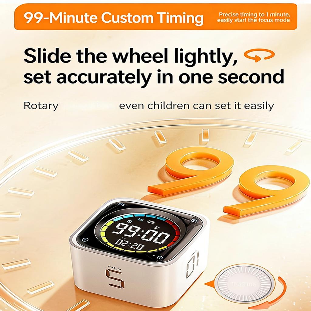 Multipurpose Metal Timer for Kitchen Gym and Home Use Large Display Easy Operation Learning Management Tool